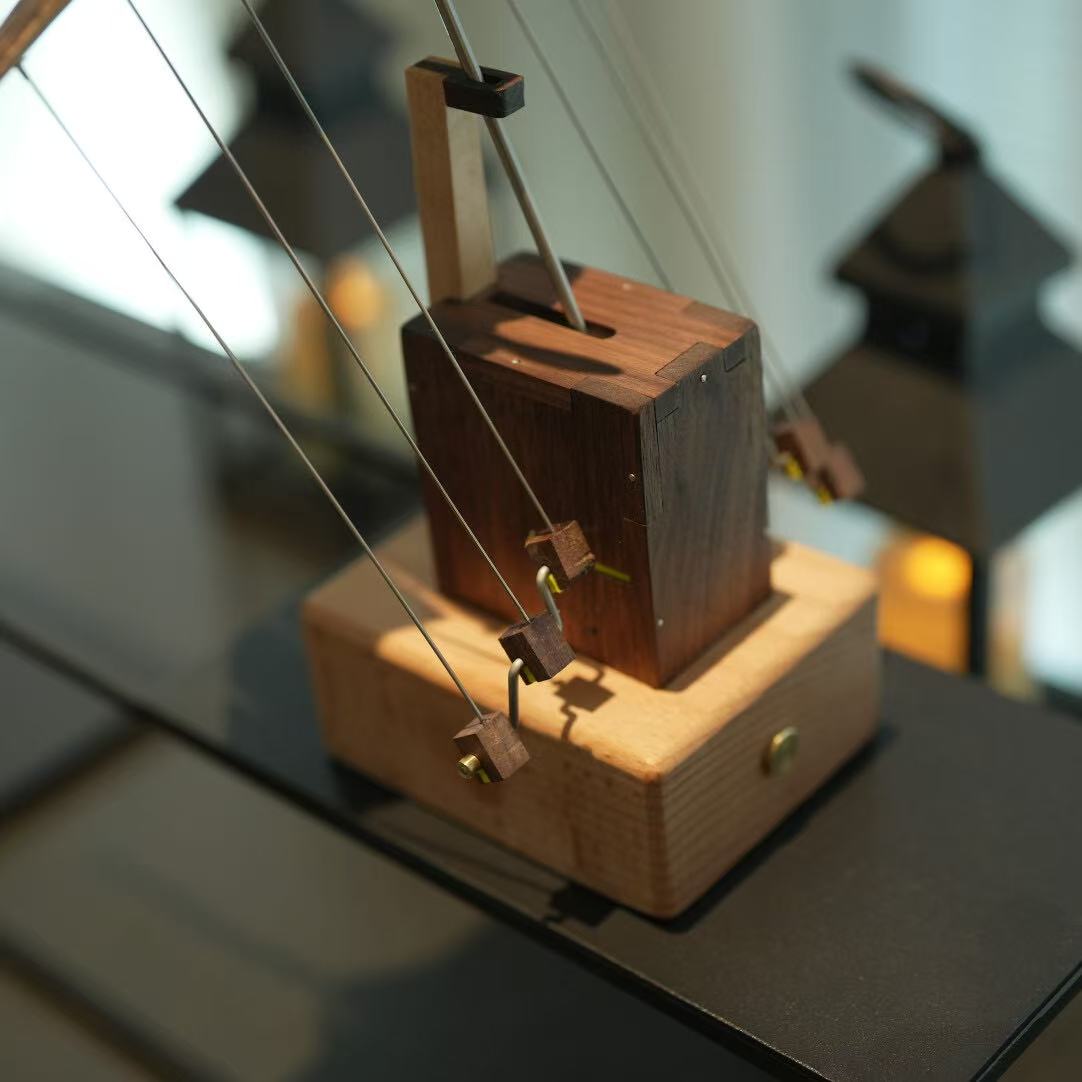 Artisan Wooden Manta Ray Automaton